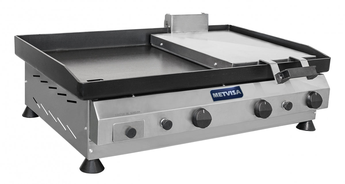 PLANCHA A GAS CON PRENSADOR METVISA