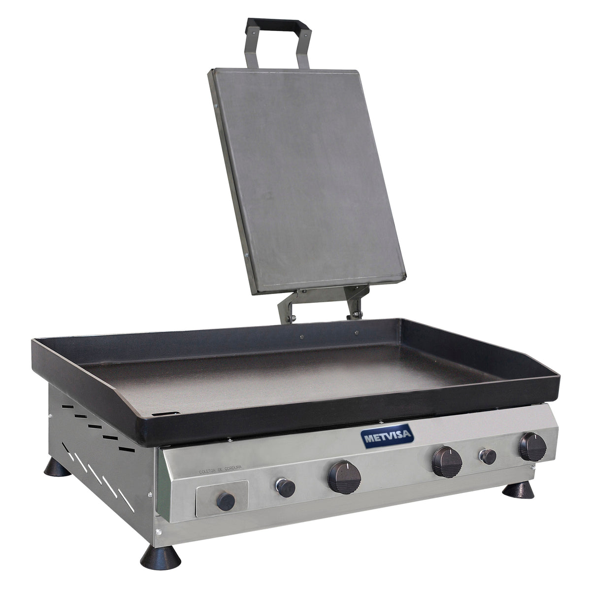 PLANCHA A GAS CON PRENSADOR METVISA