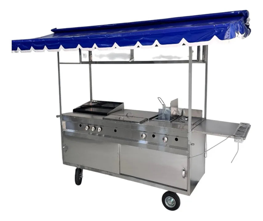 CARRO DE COMIDA RÁPIDA 3 SERVICIOS+TOLDO